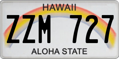 HI license plate ZZM727