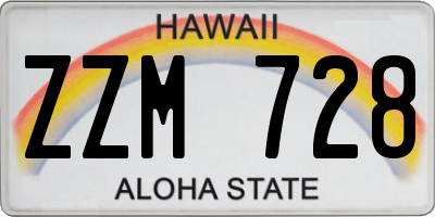 HI license plate ZZM728