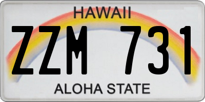 HI license plate ZZM731