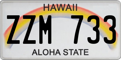 HI license plate ZZM733