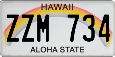 HI license plate ZZM734