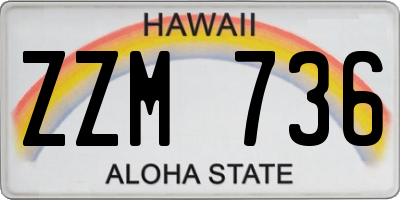 HI license plate ZZM736