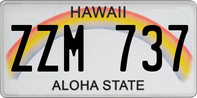 HI license plate ZZM737