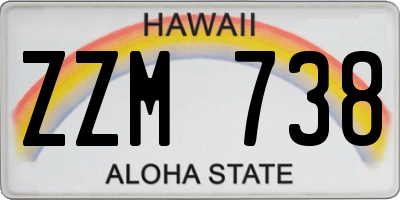 HI license plate ZZM738