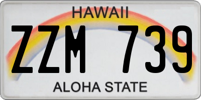 HI license plate ZZM739