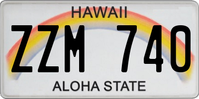 HI license plate ZZM740