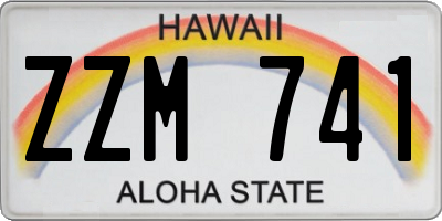 HI license plate ZZM741