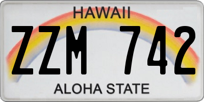 HI license plate ZZM742