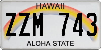 HI license plate ZZM743