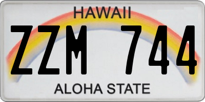 HI license plate ZZM744