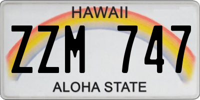 HI license plate ZZM747