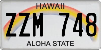 HI license plate ZZM748