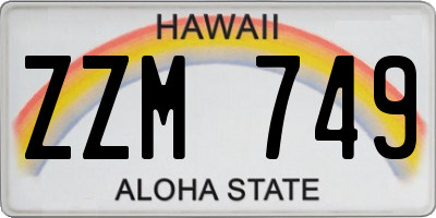 HI license plate ZZM749