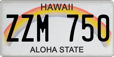 HI license plate ZZM750