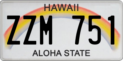 HI license plate ZZM751