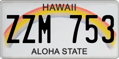 HI license plate ZZM753