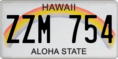 HI license plate ZZM754