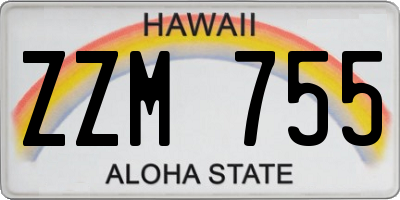 HI license plate ZZM755