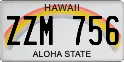 HI license plate ZZM756