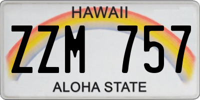 HI license plate ZZM757