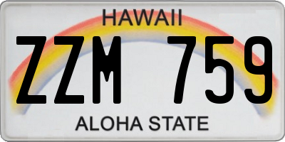 HI license plate ZZM759