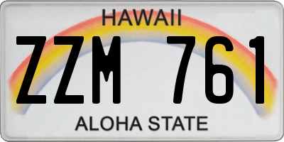 HI license plate ZZM761