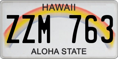 HI license plate ZZM763