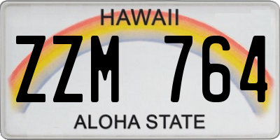 HI license plate ZZM764