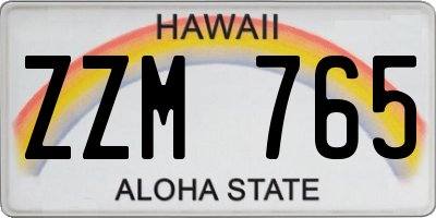 HI license plate ZZM765