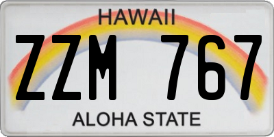 HI license plate ZZM767