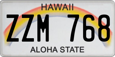 HI license plate ZZM768