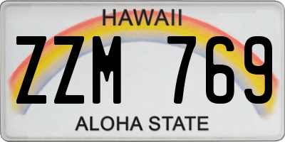 HI license plate ZZM769