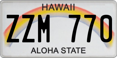 HI license plate ZZM770