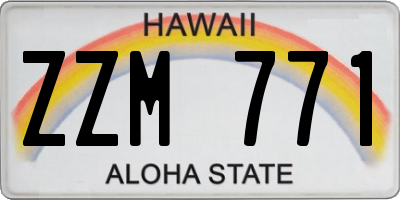 HI license plate ZZM771