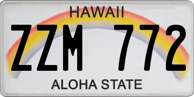 HI license plate ZZM772