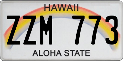 HI license plate ZZM773