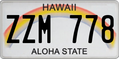 HI license plate ZZM778