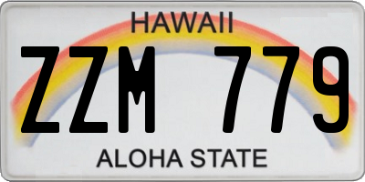 HI license plate ZZM779