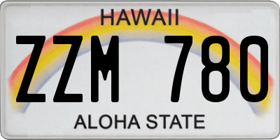 HI license plate ZZM780