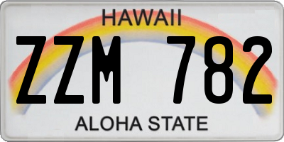 HI license plate ZZM782