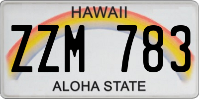 HI license plate ZZM783