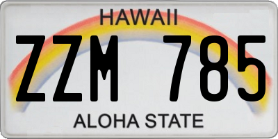 HI license plate ZZM785