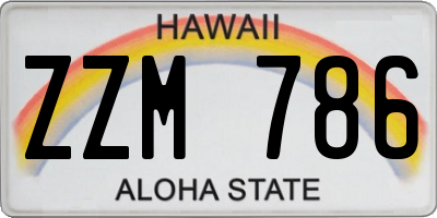 HI license plate ZZM786