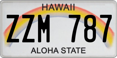 HI license plate ZZM787