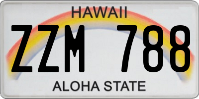 HI license plate ZZM788