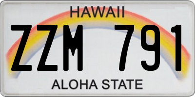 HI license plate ZZM791