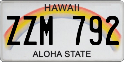 HI license plate ZZM792