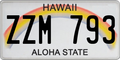 HI license plate ZZM793