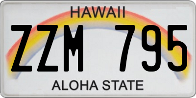 HI license plate ZZM795