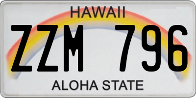 HI license plate ZZM796